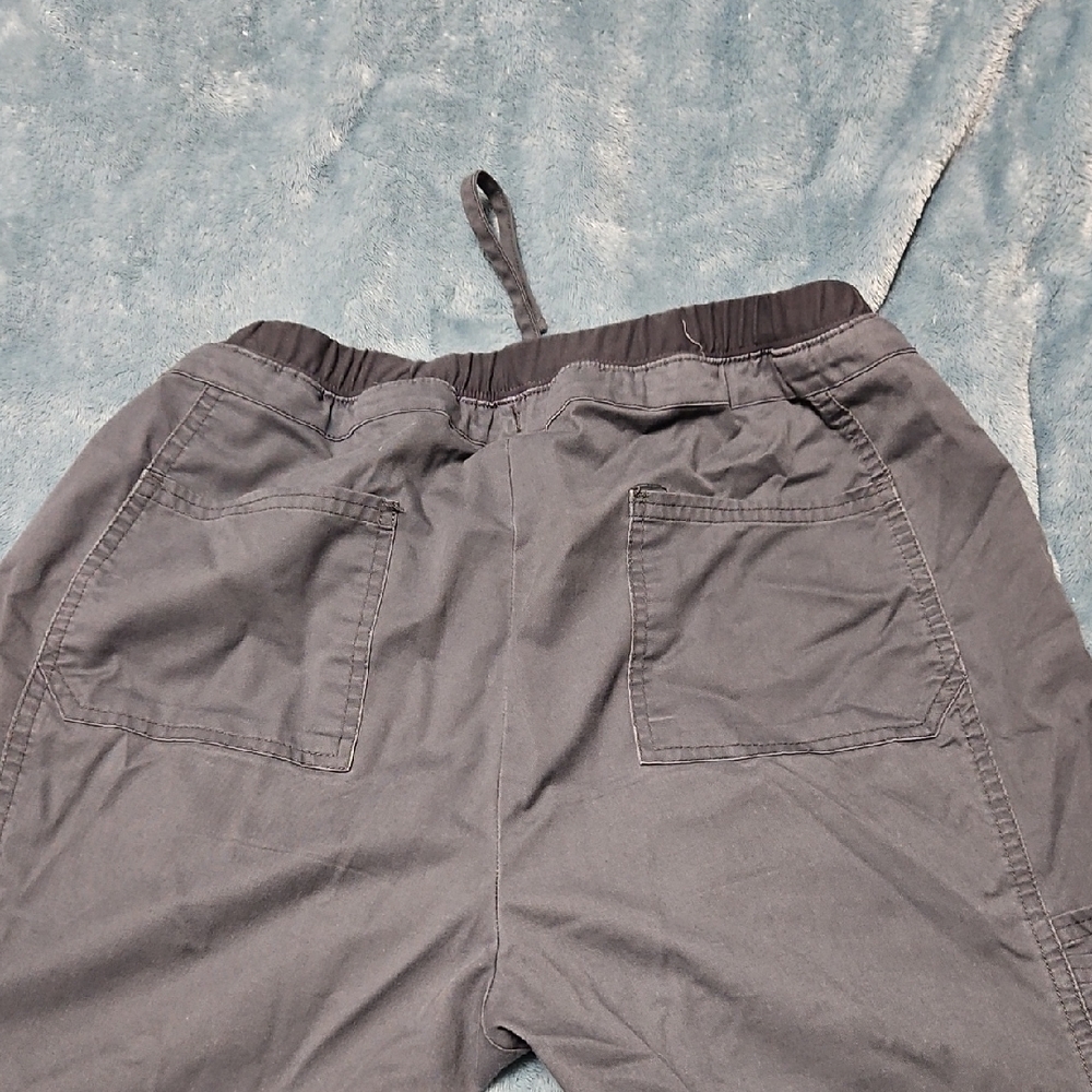 Women's Drawstring Cargo Scrub Pants - Gray - Picture 5 of 6